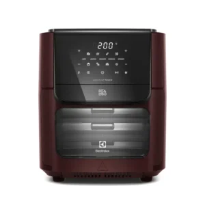 Air Fryer Oven Electrolux Rita Lobo 12L Digital Vermelha Escura c/ Espeto e Grelhas Antiaderente (EAF91)